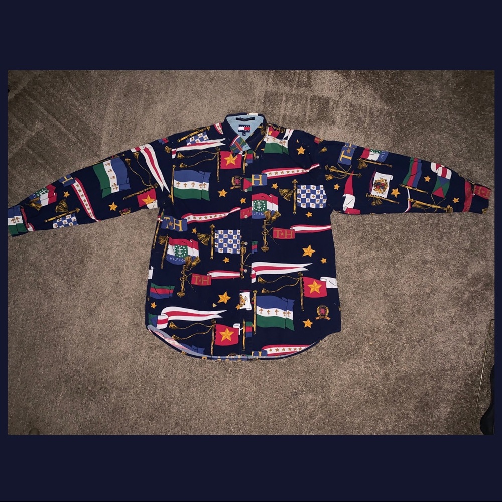 Rare Vintage Tommy Hilfiger Flag Polo